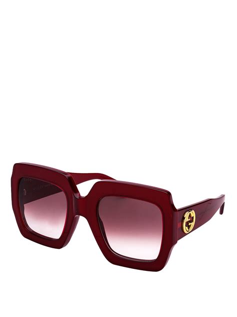 gucci square sunglasses blue and red|gucci square sunglasses unisex.